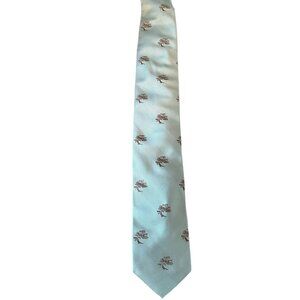Robert Talbott Best of Class Necktie Men's Light Blue Silk Designer Trees